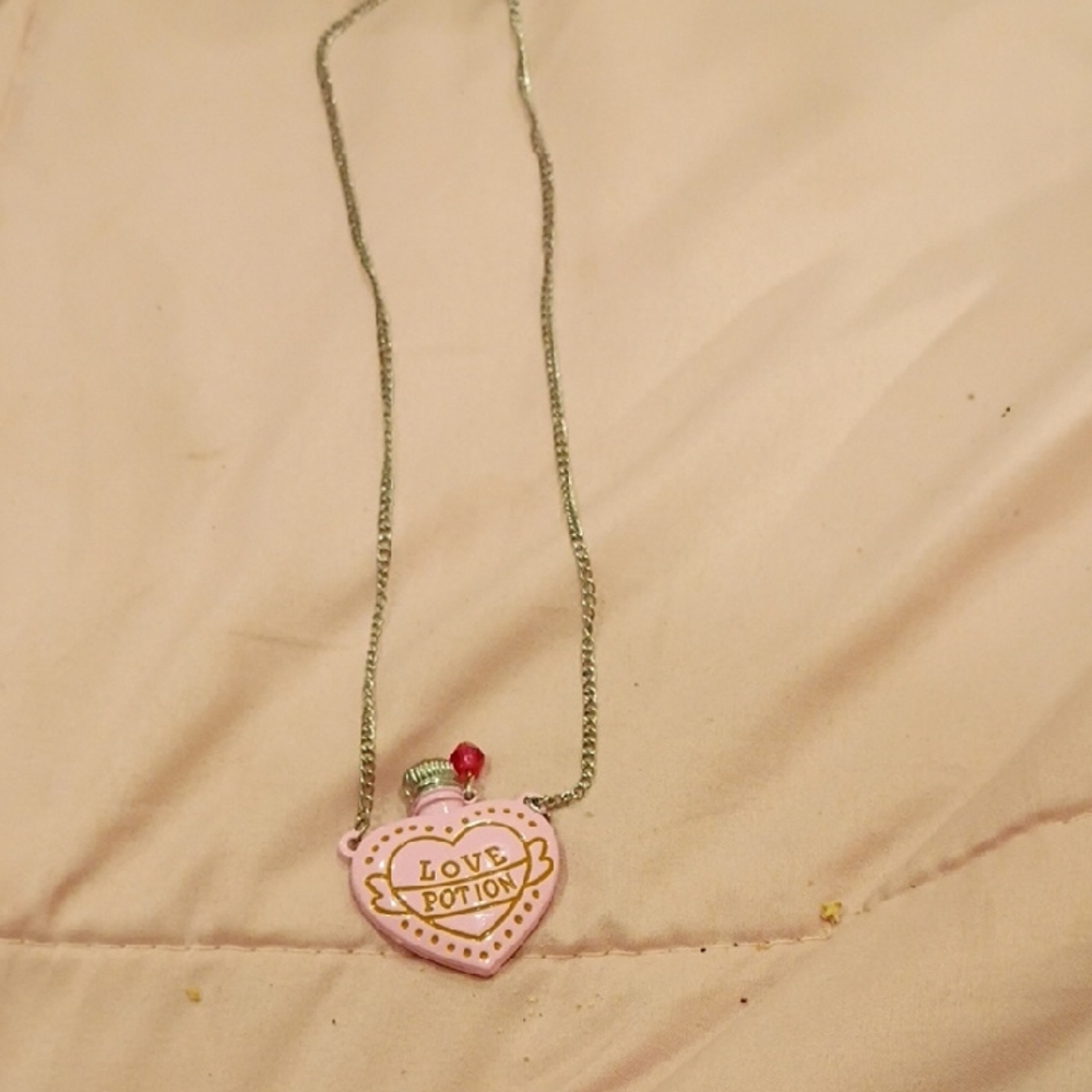 Love Potion Pink Heart Pendant Necklace - Women Jewelry